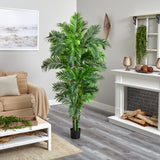 Nearly Natural 6FT Tall Artificial Curvy Parlor Palm Tree for Indoor