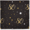 80th Birthday Paper Napkins (6.5 X 6.5 in Pack) Black Square