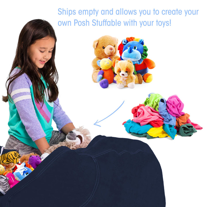 Posh Creations Stuffable Kids Stuffed Animal Storage Bean Bag Chair