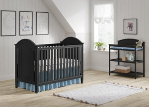 Westwood Design Graber Solid Wood Crib with Detailed Panel, Black