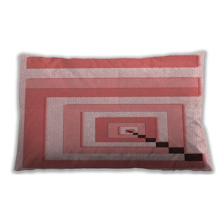 Patterned Indoor-Outdoor Baby Pink Lumbar Throw Pillow Abstract Modern Contemporary Chenille Single Removable Cover