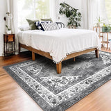 Living Room Area Rug 6x9 for Bedroom Grey Floral Nursery 6 Ft X 9