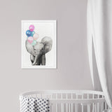 Olivia's Easel 'Baby Elephant I'kids Wall Art Framed Print Gray White Grey Modern Contemporary Rectangle