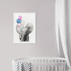 Olivia's Easel 'Baby Elephant I'kids Wall Art Framed Print Gray White Grey Modern Contemporary Rectangle