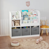 Multifunctional Kids Bookcase with 3 Collapsible Fabric Drawers