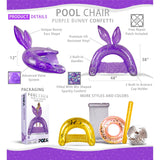 Inflatable Pool Float Chair Filled with Sparkle Confetti Purple