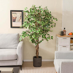 63'' Artificial Tree Indoor Plant in Nursery Pot D Cor Green