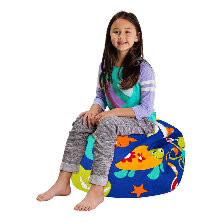 Posh Creations Stuffable Kids Stuffed Animal Storage Bean Bag Chair