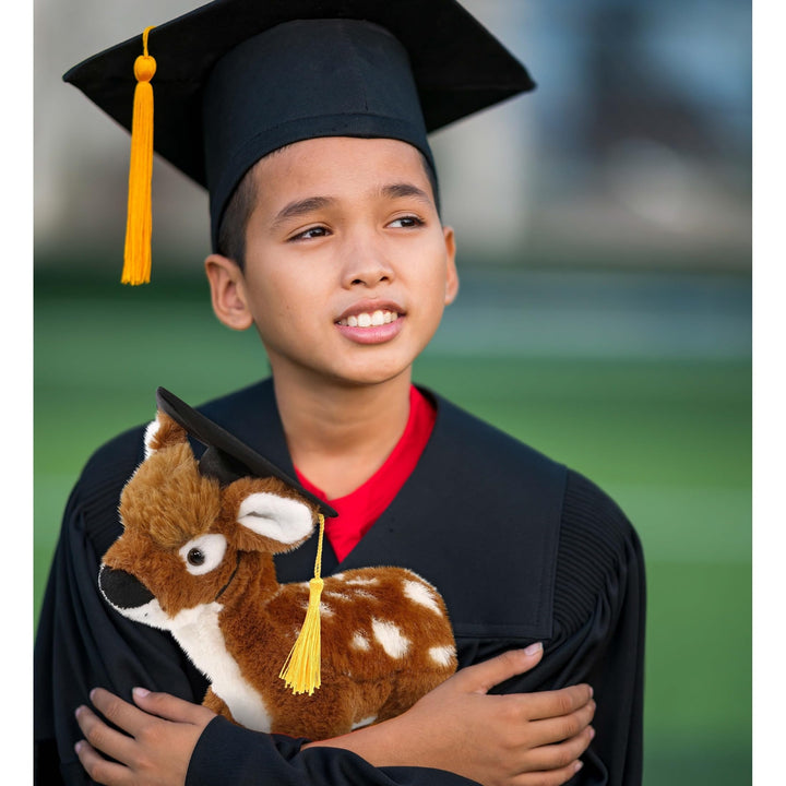 Standing Deer Graduation Plush with Gown and Cap Tassel 10 Inches