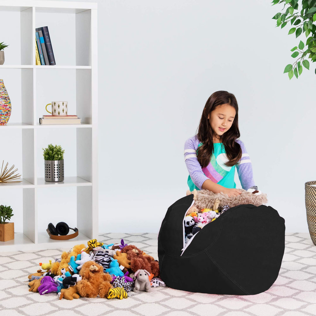 Posh Creations Stuffable Kids Stuffed Animal Storage Bean Bag Chair