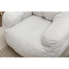 Ivory 39.37'' Bean Bag Chair with Soft Linen Fabric Memory Sponge