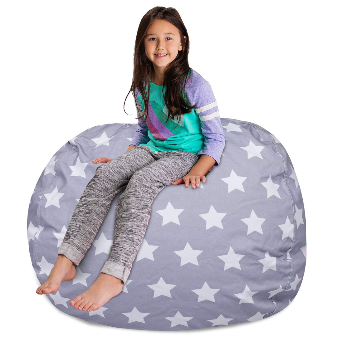 Posh Creations Kids Stuffed Animal Storage Bean Bag Chair Cover