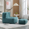 Fluffy Bean Bag Chair Lazy Sofa with Memory Foam and Ottoman Green