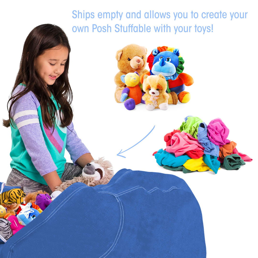 Posh Creations Stuffable Kids Stuffed Animal Storage Bean Bag Chair