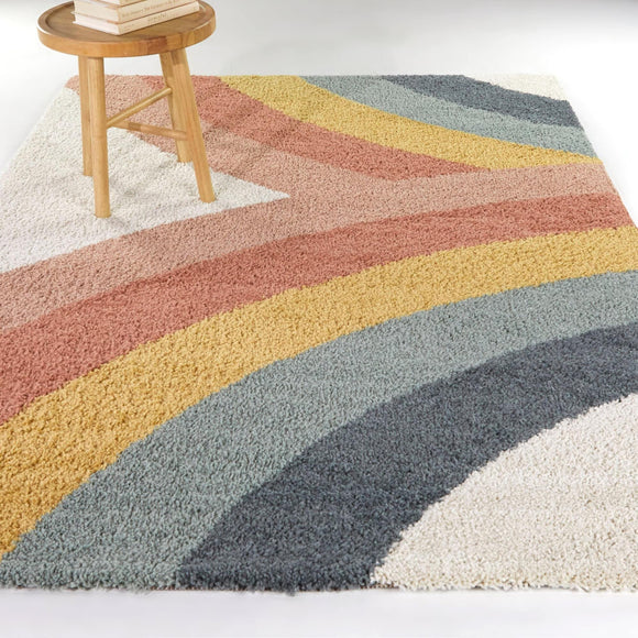 Kids Rainbow Shag Area Rug 5'3