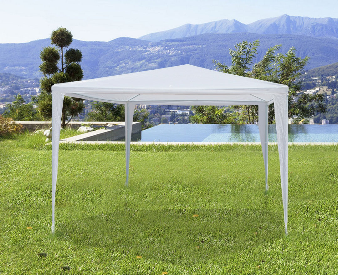 ECOLINEAR 10' x 10' Gazebo Canopy Wedding PE Party Tent Heavy Duty White