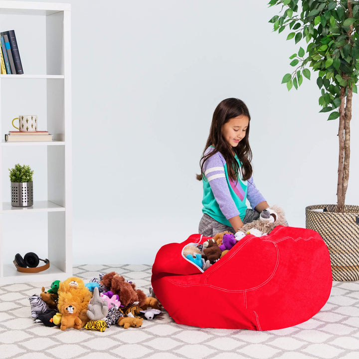 Posh Creations Stuffable Kids Stuffed Animal Storage Bean Bag Chair