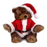 Santa Sitting Grizzly Bear Stuffed Animal with Outfit 5.5 Inches Brown Red White Polyester