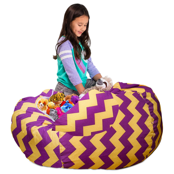 Posh Creations Stuffable Kids Stuffed Animal Storage Bean Bag Chair