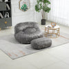 Bean Bag Chair Fur Lazy Sofa with Ottoman Memory Sponge for Living