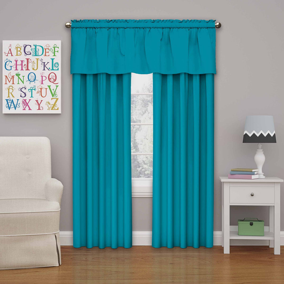 Eclipse Microfiber Valance Curtain Windows Solid Rod Pocket