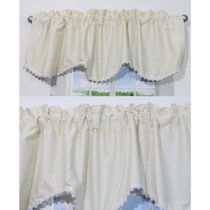 Nest Beige Valances 2 Window Saver Pack Blue White Casual Cotton