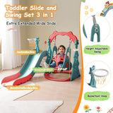 Tower-Shaped Toddler Slide and Swing Set 3 in 1 Kids Playground