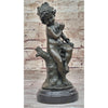 Small Child Girl Toddler Holding Basket of Grapes nze Sculpture