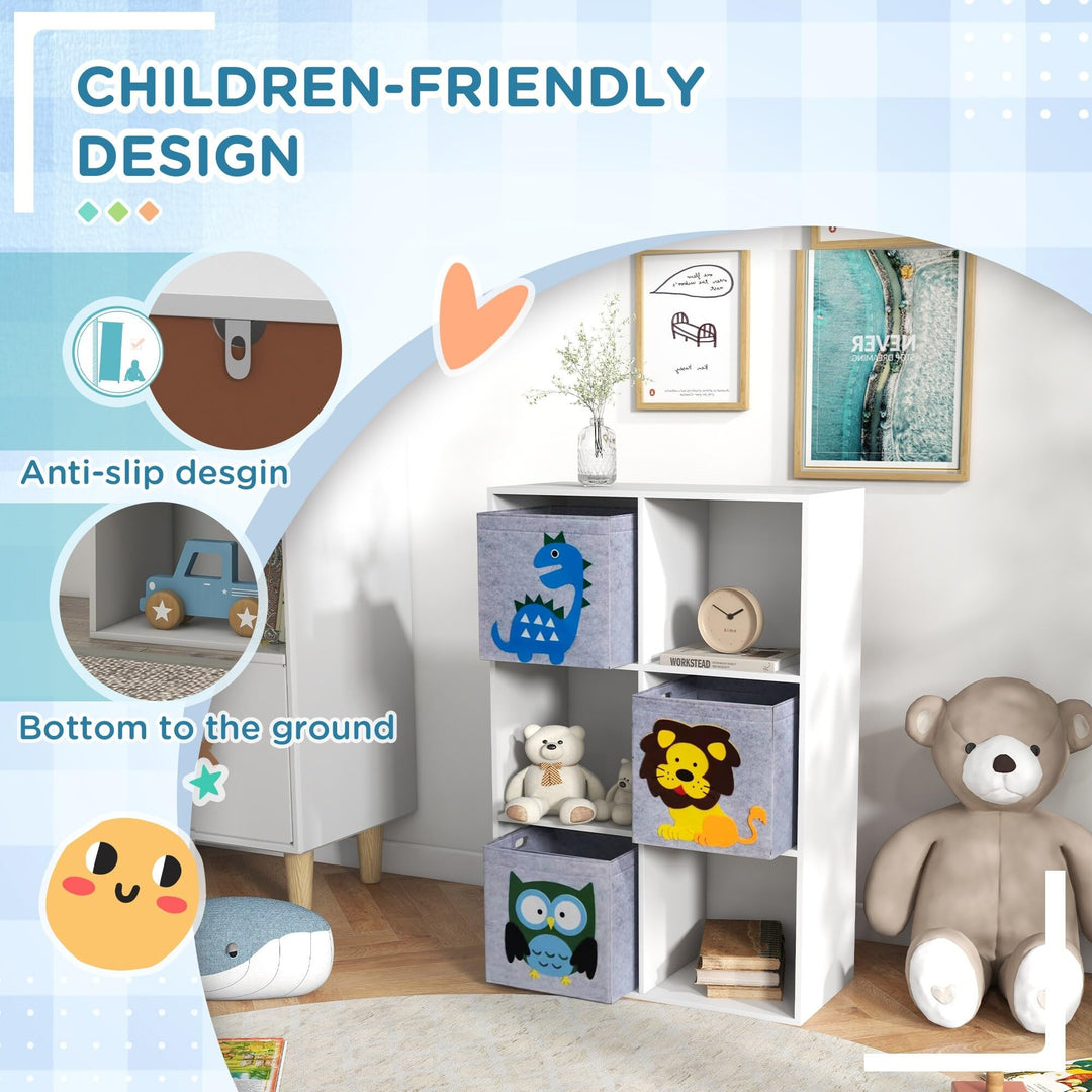 Children's Toy Organizer Storage with 3 Bins and Cute Animal Design