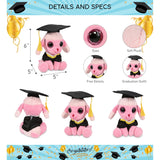 Sparkle Eyes Pink Poodle Dog Graduation Plush with Gown Cap 6 Inches