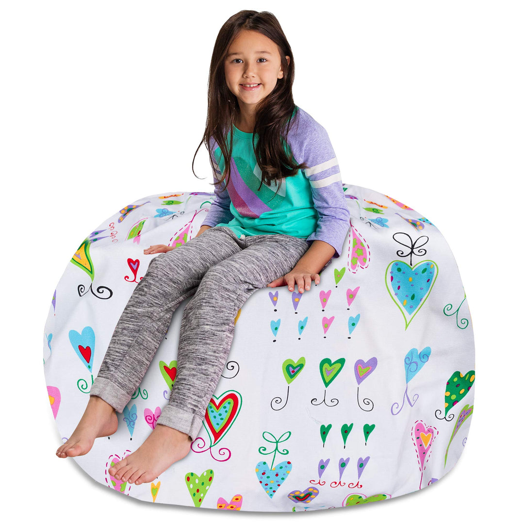 Posh Creations Stuffable Kids Stuffed Animal Storage Bean Bag Chair