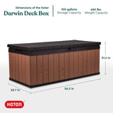 Keter Darwin 100 Gallon Resin Deck Box - Organization