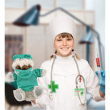 Sloth Hand Puppet Doctor Plush with Cute Scrub Uniform and Cap 9