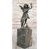 Fairy Angel Bronze Metal Bookend Figurine Sculpture On Marble Base Brown Finish Handmade