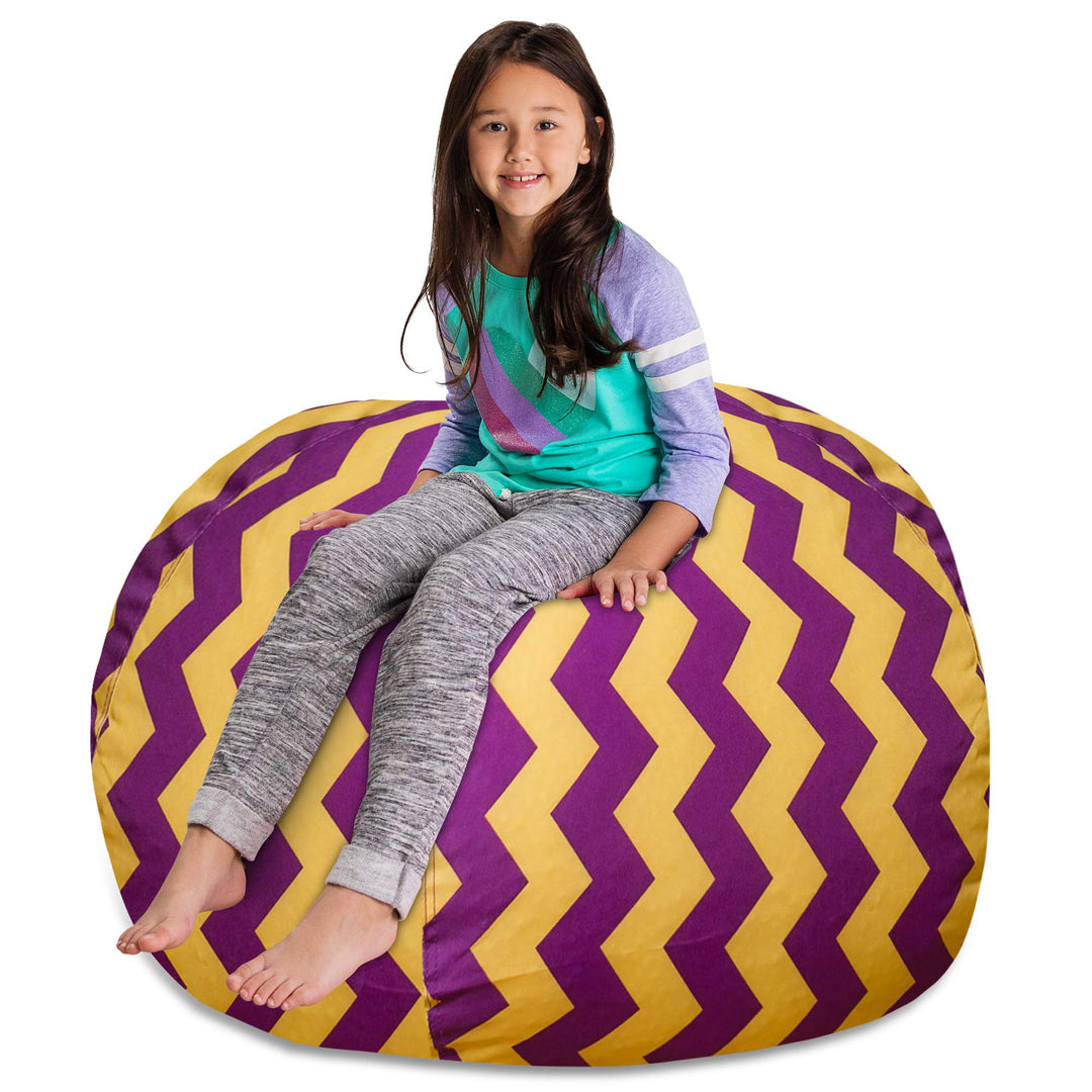 Posh Creations Stuffable Kids Stuffed Animal Storage Bean Bag Chair