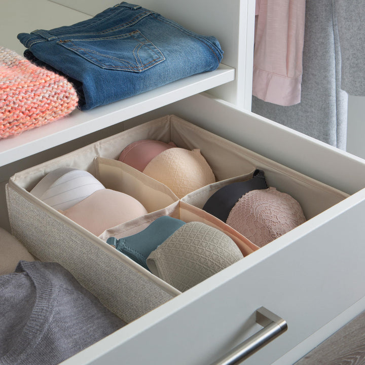 Simplify 4 Compartment Drawer Organizer | Bedroom Dresser Organization