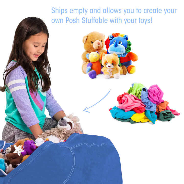 Posh Creations Stuffable Kids Stuffed Animal Storage Bean Bag Chair