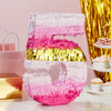 Small Pink And Gold Foil Number 5 Pinata For Kids 5th Birthday Party