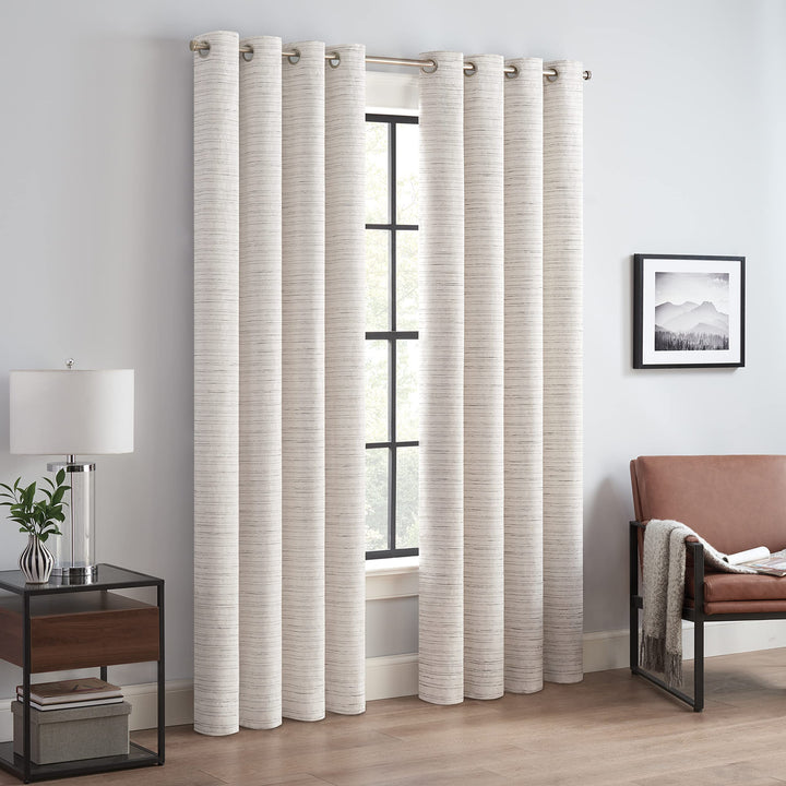 Eclipse Branson Magnitech 100% Blackout Curtain, Grommet Window Curtain Panel, Seamless Magnetic Closure for Bedroom, Living Room or Nursery, 63 in long x 50 in wide, (1 Panel), Ivory