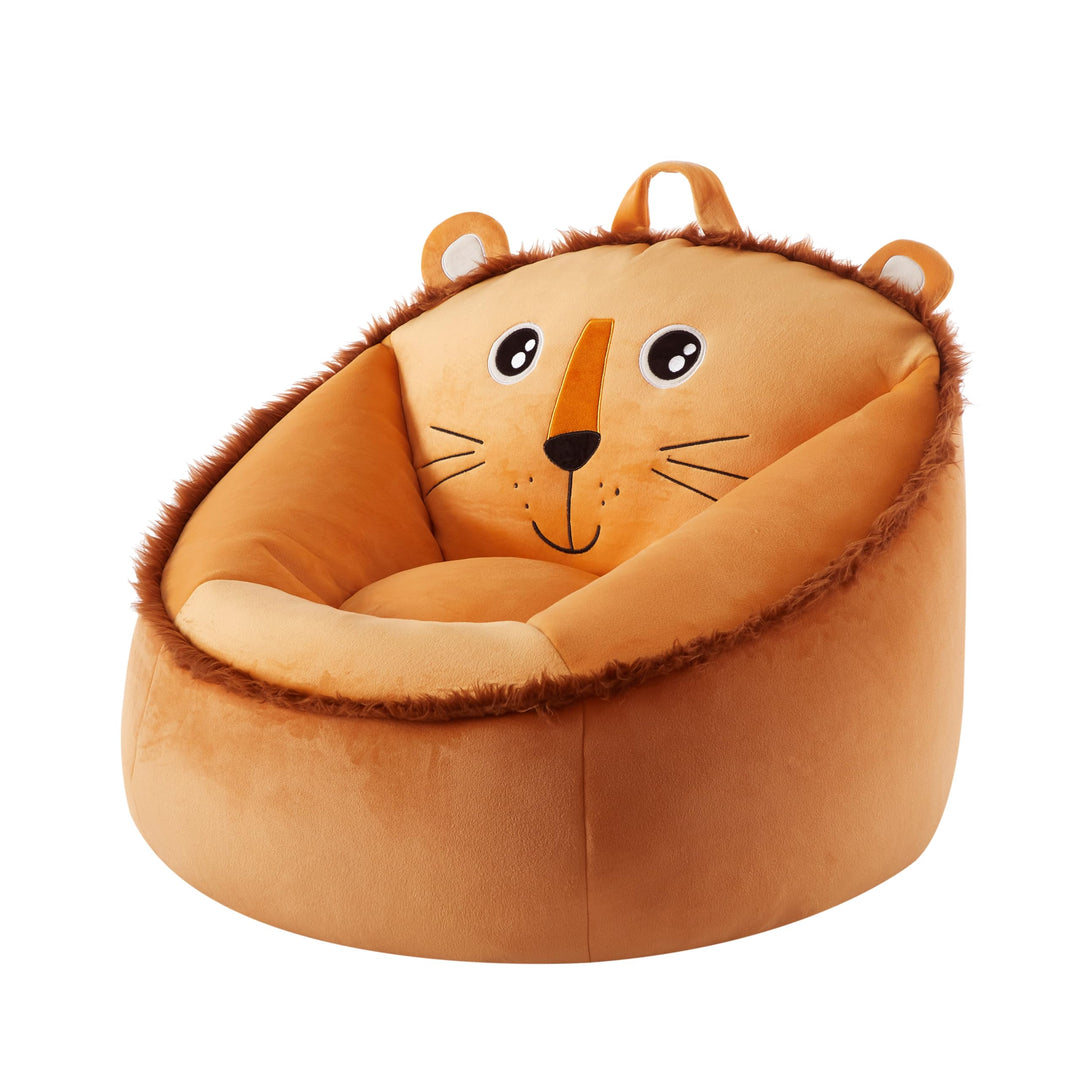 Heritage Kids Micromink Squishy Bean Bag Chair for Kids Ages 3+, Figural Lion