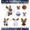 Big Eyes Brown Moose Astronaut Plush with Helmet and Suit 6 Inches