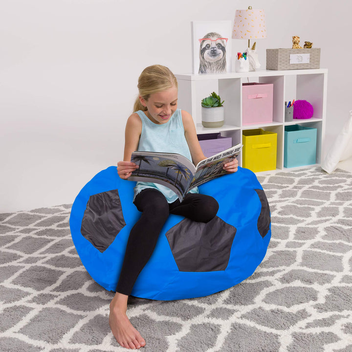 Posh Creations Kids Stuffed Animal Storage Bean Bag Chair Cover