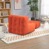 Fluffy Bean Bag Chair Lazy Sofa with Memory Foam and Ottoman Red Solid