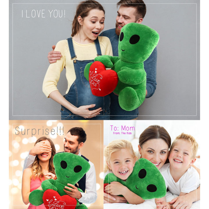 I Love You Alien XL Plush â€“ Cute with 24 Inches Green