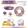 Inflatable Purple Gold Pool Float Tube with Confetti 36 Inches