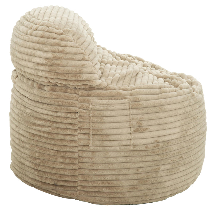 Teddy 2-in-1 Memory Foam Bean Bag Chair/Pillow Beige Casual Solid