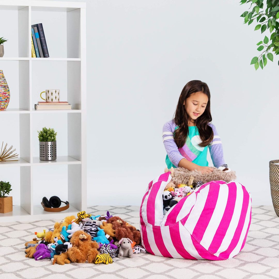 Posh Creations Stuffable Kids Stuffed Animal Storage Bean Bag Chair