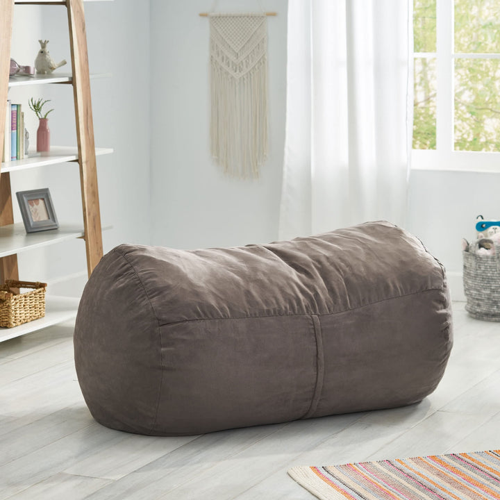 Christopher Knight Home Delilah Traditional 4 Foot Suede Bean Bag Chair by Charcoal