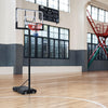 Portable 4.76-10ft Height Adjustable Waterproof Basketball Hoop System with Led Colorful Lights Black Metal