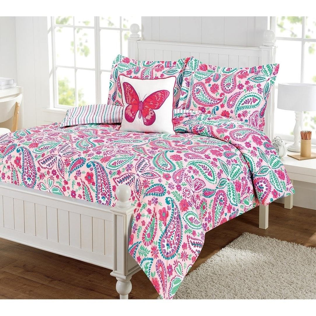 Kids Girls Teen Paisley Comforter Set Colorful
